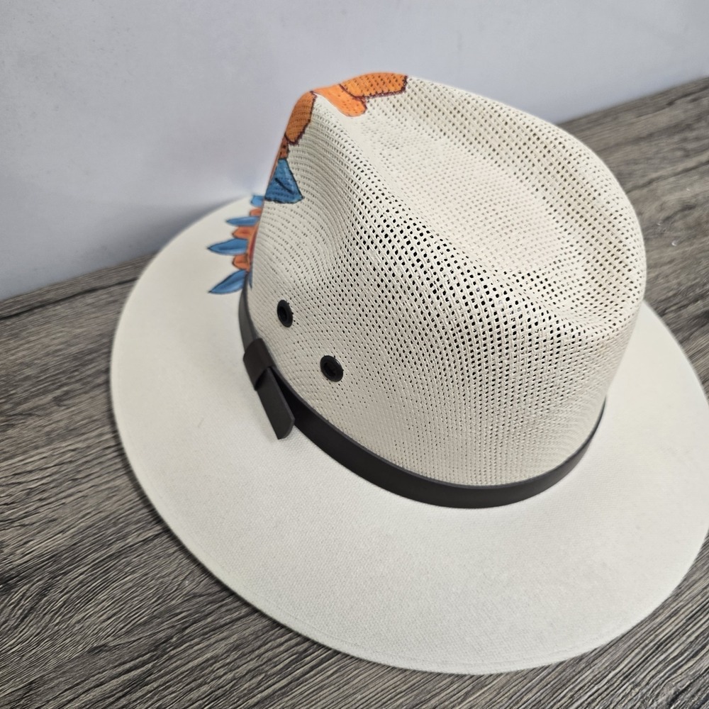 HAT MEXICAN Artisanal Hand Painted Fedora Evil Eye‎ Mal De Ojo HUNTER Brand - Picture 10 of 12